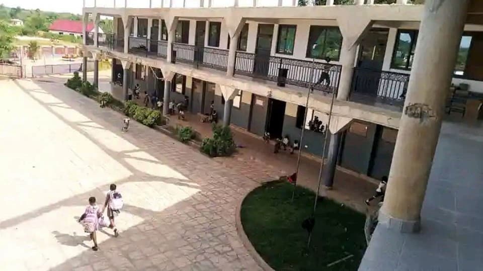 Daffodils International School building and paved courtyard