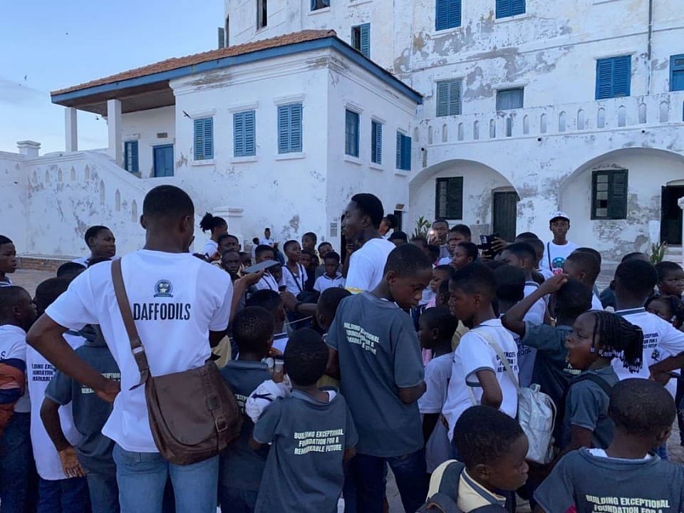 Daffodils pupils on an educational trip to Cape Coast Castle