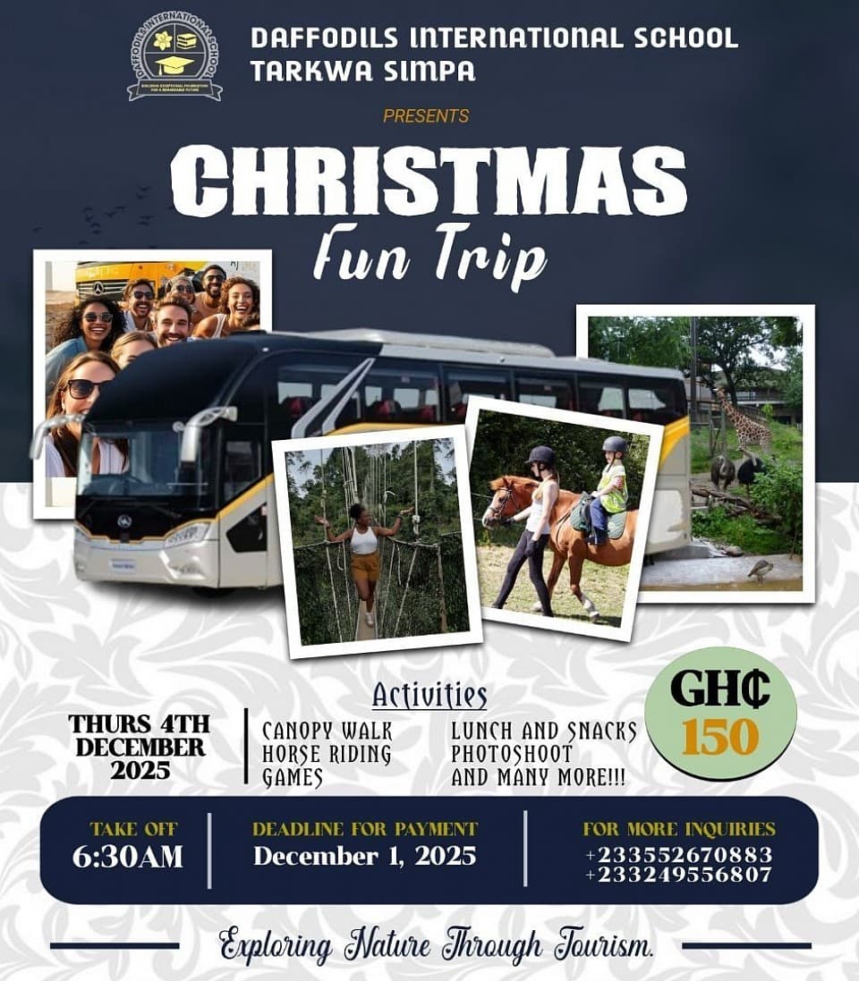 Poster for the Christmas fun trip: canopy walk, horse riding and games