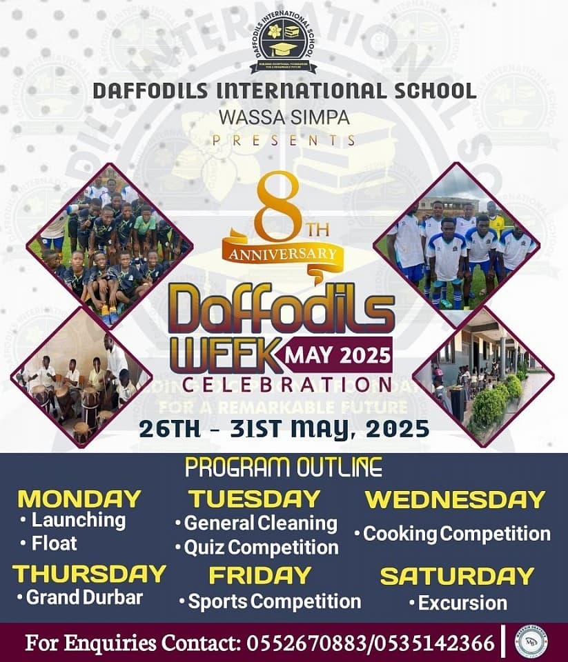 Programme of days and activities for the school's 8th anniversary celebration